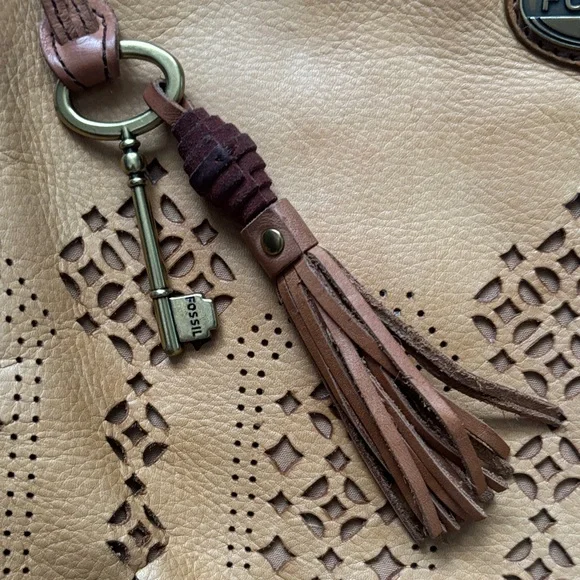 Fossil Brown Leather Cutout Shoulder Bag - Picture 3 of 16